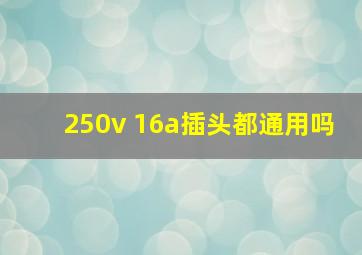 250v 16a插头都通用吗